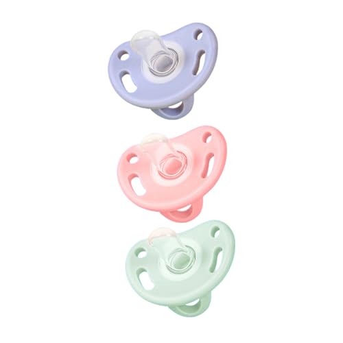 LOPUNER 3 Piezas Chupetes Reutilizables de para Bebés Colores Rosa Verde Azul Suave y para Calmar Recién Nacidos y Aliviar el Dolor de Encías