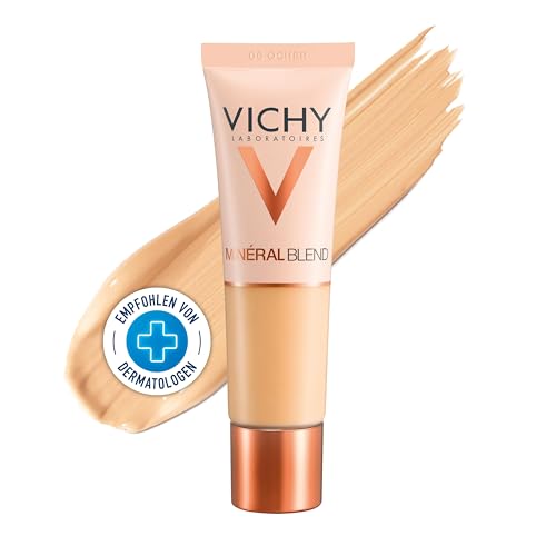 Vichy MinéralBlend, Feuchtigkeitsspendendes, ultra-leichtes Make-up-Fluid mit natürlichem Hyaluron, Vulkanischen Wasser und Mineralpigmenten, Bis zu 16 Stunden wirksam, Farbe: 06 dune, 30 ml