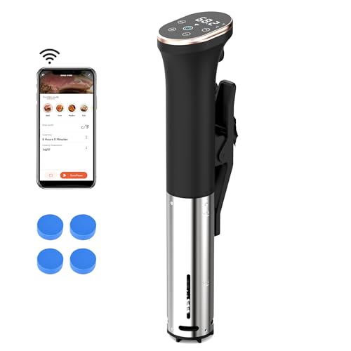 Karinear Sous Vide Roner, WIFI Roner Cucina a Bassa Temperatura, Cottura Cucina Macchina Professionale 1400W di Slow Cooker, 10-90℃ LED Disaplay Acciaio Inox Precisione Fornello Immersione Circolato