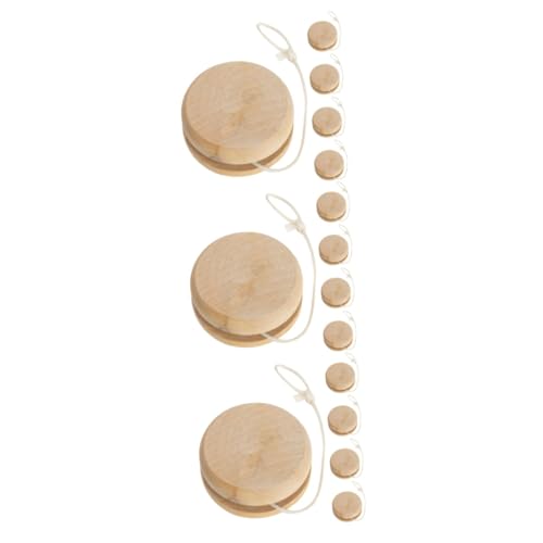 Kisangel 3sets Lovely Yo-yo Balls Wooden Fingertip Toy Outdoor Play for Boys and Girls 5pcs*3