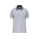 Lacoste Men's Classic Fit Monogram Jacquard Polo Shirt, Phoenix Blue/Flour, XX-Large