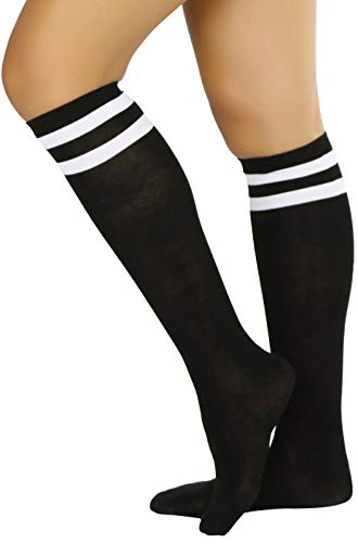 Image of ToBeInStyle Women's Knee High Socks with Striped Top