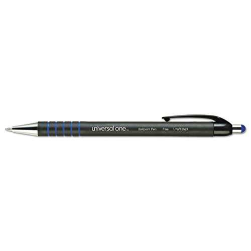 Universal UNV15521 0.7 mm Retractable Fine Ballpoint Pen - Blue (1 Dozen)