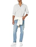 Amazon Essentials Men's Casualowa koszula popelinowa z długim rękawem regular fit, Jasnoszary Biały Krata, XXL