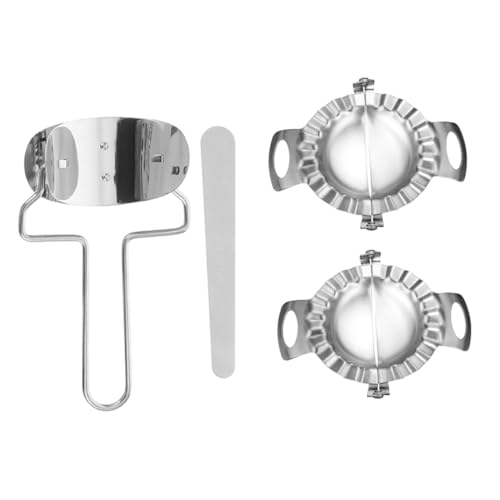 HAKIDZEL 4Pcs Stainless Steel Dumpling Maker Kitchen Gadget with Dough Cutter Filling Spoon for Homemade Dumplings Ravioli Empanadas Easy to Clean Use