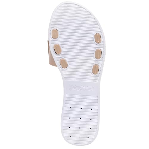 Image of Juicy Couture Women's Slide Sandals - Glitter Bling Open Toe Sparkle Flats - Dressy Summer Casual Footwear