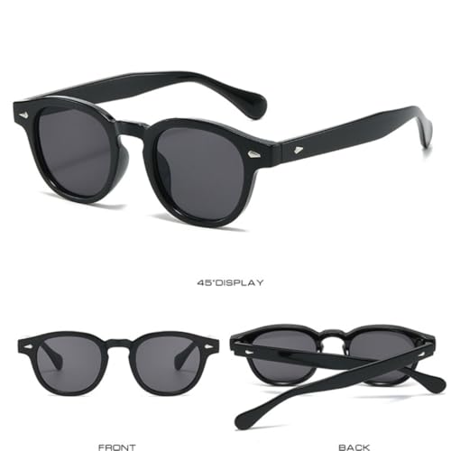 Lunettes de soleil ovales rivets rétro avec verres dégradés - 4