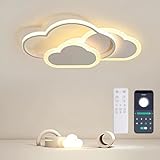 BLMYL LED Deckenleuchte Kinderzimmer, 62CM 48W Lampe kinderzimmer, Deckenlampe Kinderzimmer Dimmbar Wolkenlampe mit Fernbedienung 3000K-6000K, Deckenlampe für Wohnzimmer, Schlafzimmer