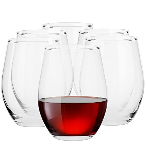 TREND FOR HOME Grand Verres ŗ Vin Sans Pied, 580 ml, Lot de 6, Verre ŗ Eau Verre a Cocktail Jus Tumbler pour le Vin Verre Transparent Verre Gobelet,...