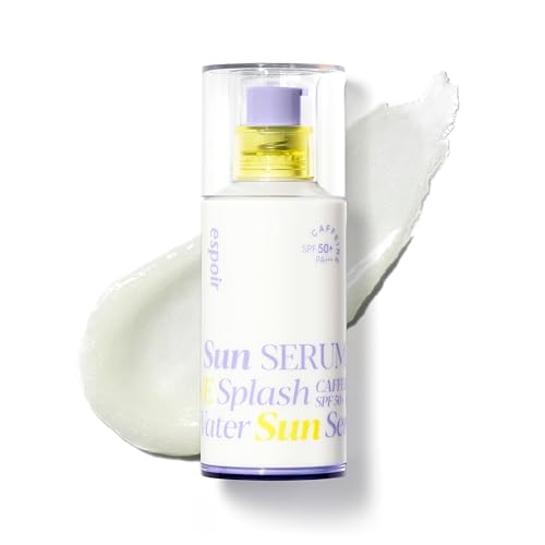 Image of espoir Water Splash Sun Serum SPF50+ PA+++│3,000ppm Caffeine for Reducing Puffiness,Enhancing Skin Elasticity, Non-Oily Hydrating Sunscreen,Vegan,Beach Essentials, Clear Sunscreen1.69 Fl Oz.