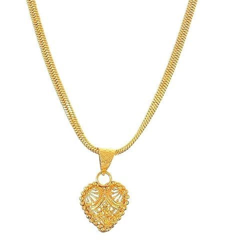 Image of Handicraft Kottage 1gm 22Ct Gold Plated chain with Pandent |latest & Stylish High Gold Plated Celebrity Inspired Gold Chain /Necklace /Jewellery Set /Fashion jewellery for Mens,Womens Girls