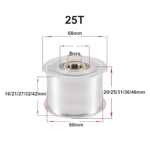 Poulie tendeur HTD 8M en acier robuste avec alésage de 10 à 25 mm - 4