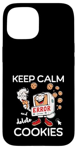 Hülle für iPhone 15 Keep Calm and Delete Cookies Funny Tech Meme Design