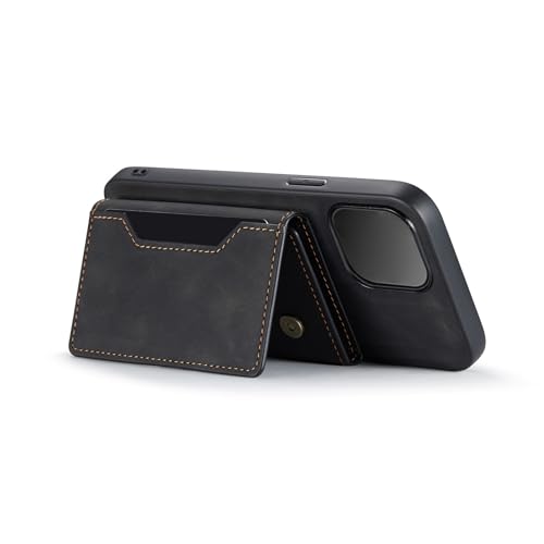 Funda magnética para iPhone 14 con tarjetero de piel sintética