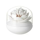 MaxS Lotus Cotton Swab Holder Small Toothpicks Q-tips Storage Organizer Canister Jar for Swabs Cosme