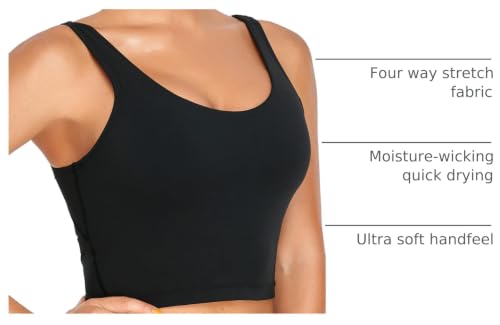 Image of Oalka Sports Bra Womens Longline Padded Crop Yoga Tank Tops