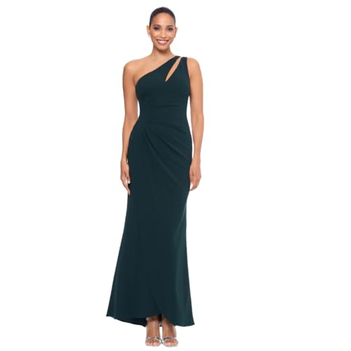 Image of Betsy & Adam Women's Women's Floor-Length, One-Shoulder Dress with Side Ruched Detail