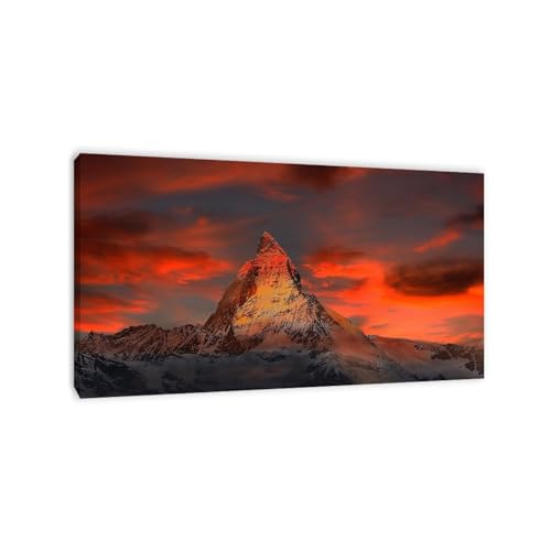 Tableau mural forêt pour raviver un mur blanc salon vide toile paysage rouge