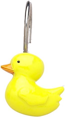 Yellow Rubber Ducky Shower Curtain Hooks 12 Pc