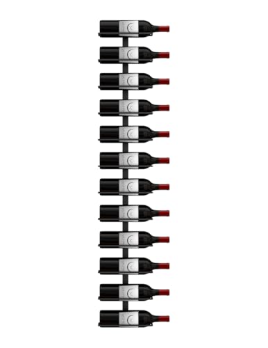 Image of Ultra Wine Racks Max Reveal Wall Mounted Wine Rack - Black Metal Wall Rails, 4 ft (12 Bottles)