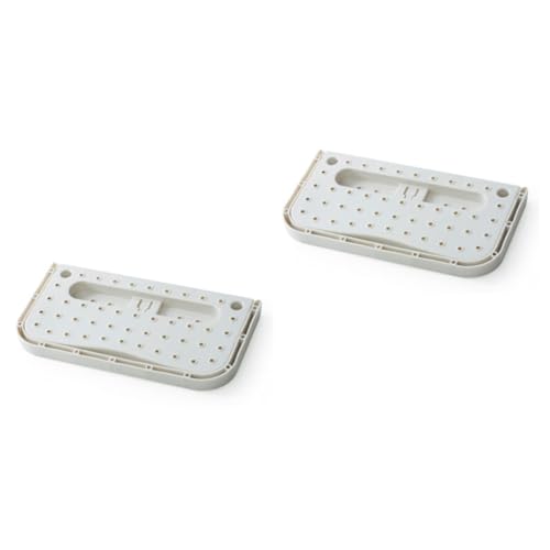 Levemolo 2pcs Wall-Mounted Shoe Rack Pp Shoe Holder for Easy Installation Space-Saving Design Bathroom Closet White Color Non- Storage