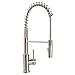 Dura Faucet DF-MK504SLK-SN RV Swivel High-Arc Spring Kitchen Sink Faucet - Single Handle - Kitchen Faucet with Pull-Down Sprayer - Optional Deck Plate (Satin Nickel)