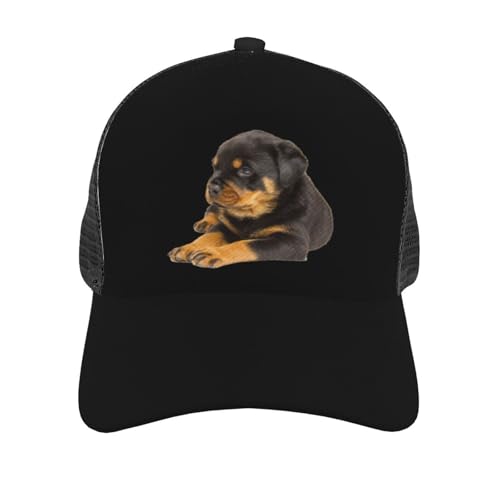 Lovely Rottweiler Mesh Baseball Cap - Classic Adjustable Peaked Cap, Trucker Hat for Men and Women2