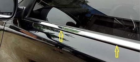 Image of Car Window Lower Garnish Stainless Steel Chrome Finishing Compatible with Honda City Type - 4 (2014-2017)