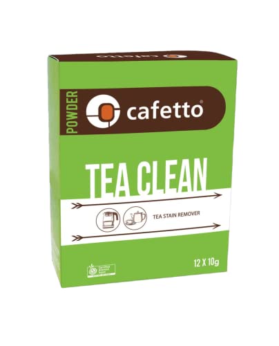 Cafetto Organic Tea Maker Cleaner Pack of 12x10g Sachets – Coffee and Tea Stain Remover - Cleaner for Breville, Keurig, Delonghi, Nespresso and Other Brands Teapots and Tea Cups - Descaling Solution