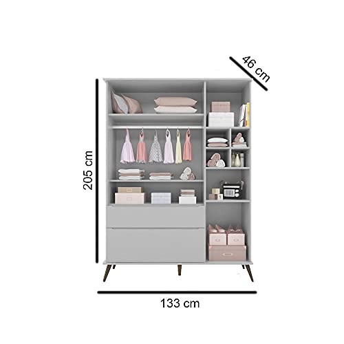 Guarda Roupa Infantil Melinda 3 Portas Com Cava Para Abertura e 2 Gavetas Phoenix Baby