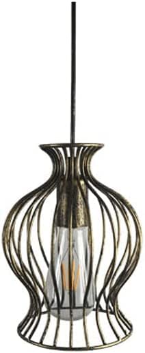 Lustre cage industriel en fer forgé WAGXIyU avec chaîne réglable pour îlot de cuisine
