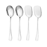 Ce que vous obtenez : vous recevrez 2 cuillères de service en forme de pelle et 2 cuillères à fente, chaque cuillère mesure environ 22,4 cm de long. Ces grandes cuillères de service sont parfaites pour un banquet familial ou un usage quotidien.