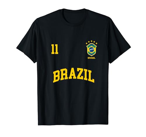 Camiseta Brasil Número 11 (BACK) Camiseta brasileña del equipo de fútbol Camiseta