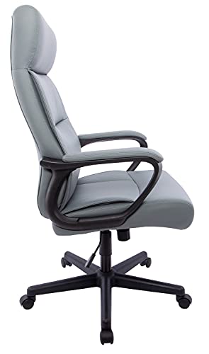 Image of STAPLES Rutherford Ergonomic Manager & Executive Office Chair, High Back Swivel, Adjustable Height, Luxura Faux Leather, Gray