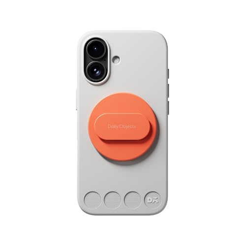 Image of DailyObjects Case Holder Phone Grip Compatible with iPhone & MagSafe Phones /Cases - Anti-Drop Grip, One-Handed Use, Phone Stand - Orange