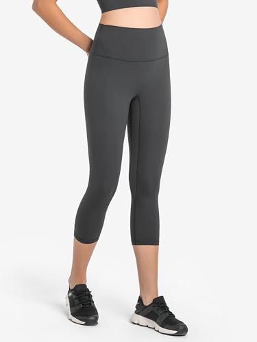 Meides Leggings Capri – Leggings de cintura alta para ioga 50,8 cm, sem costura frontal, de compress