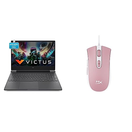 Image of HP Victus Gaming 12th Gen Intel Core i7 12650H 15.6 inch(39.6 cm) FHD Gaming Laptop & Hyperx Pulsefire Core Pink