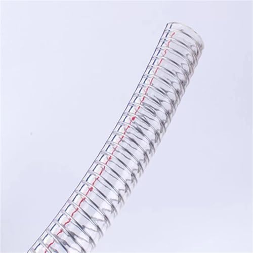 1M PVC Transparent Steel Wire Hose - High Temp Resistant, Flexible Antifreeze Water Pipe for Garden, Industrial Use, Durable, Clear PVC Tubing