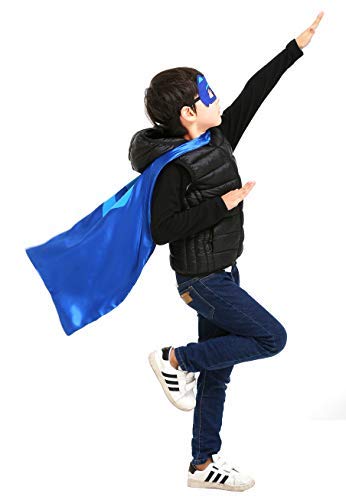 Kuced Superhero Capes With Mask And Wristbands Superhero Dress Up Costumes Christmas Halloween Birthday Party For Kids Gifts (One Side With Wristbands-Superheros 3 Sets) #TOP3