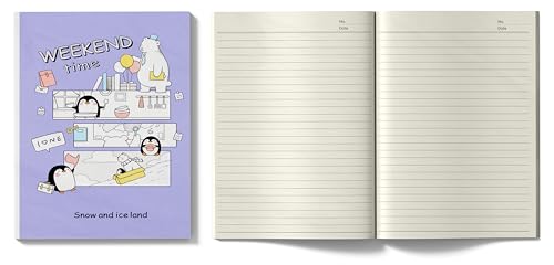 Image of AccuPrints Pack of 2 Ruled 96 Pages Notebook Soft Bound Diary | 48 Leaf | Size 9.75 x 7 inch | Single line Ruled Notebook for School