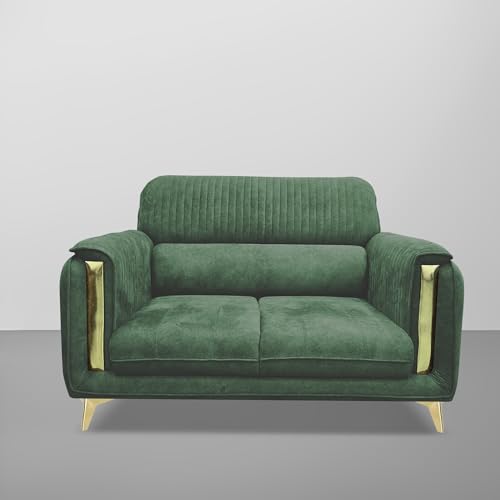 Image of Casaliving Gelio 2 Seater Sofa Set for Living Room (Green Colour) Premium Fabric Sofa