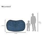 Lumaland Luxurious Giant 6ft Bean Bag Chair with Microsuede Cover - Ultra Soft, Foam Filling, Washable XL Bean Bag Sofa for Kids, Teenagers, Adults - Sack Chair for Dorm, Family Room - Navy Blue - Image 3