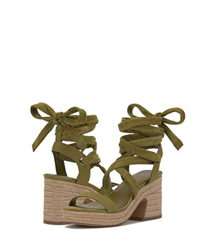Vince Camuto Women's Roreka Lace Up Espadrille Sandal Wedge, Moss, 8.5 #TOP4