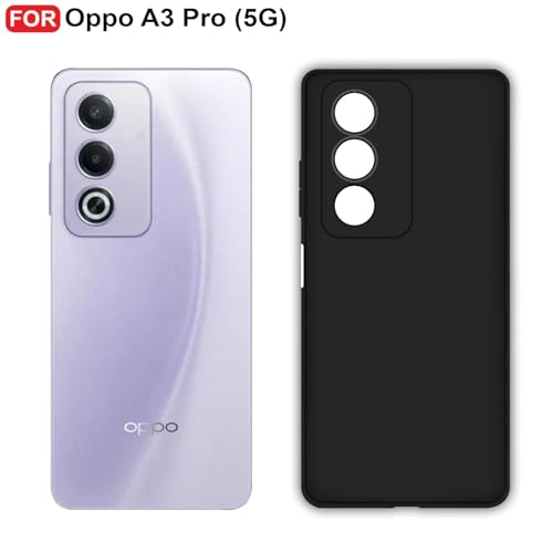 Image of for [ Oppo A3 Pro 5G ] Liquid Silicone Back Case Cover Flexible |Inner Lining| with Camera Protection Back Cover for [ Oppo A3 Pro 5G ] - Black