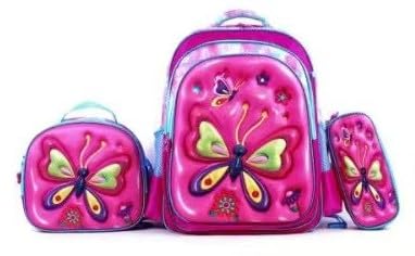 Kit Mochila escolar infantil com estojo e lancheira menino e menina com luz de led que brilha (sem c