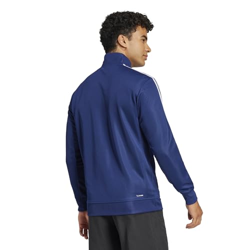 adidas Men's Train Essentials 3-Stripes Training Hooded Track Top, dark blue, M - Image 2