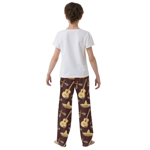 Mexico Culture Icon Hand Drawn Boys Pants for Kids Jogger Pants with Pockets S-XL3