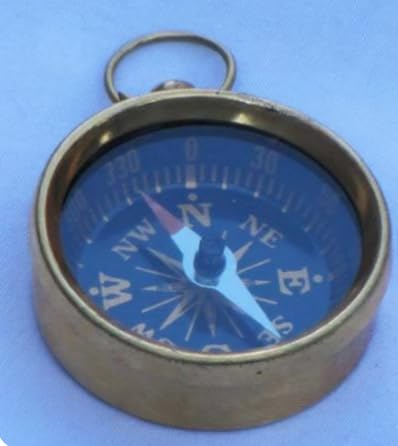 Brújula de bolsillo vintage de latón para camping y senderismo miniatura 2