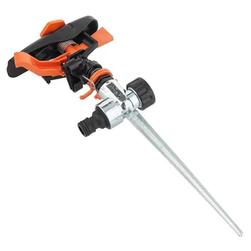 Arroseur de pelouse à pulsion avec pic en métal, arroseur de jardin impulse à 360 degrés, pulvérisateur d'arrosage réglable pour arroser les plantes et les fleurs