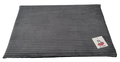 Colchoneta para Mascota Desenfundable, Base Impermeable, Diseño Acanalado, Suave, (Gris, S (55x40x4 CM.))